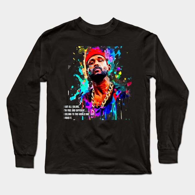 I Got all colors, I´m Free and different, Urban, black, freedom Long Sleeve T-Shirt by SleekBlends